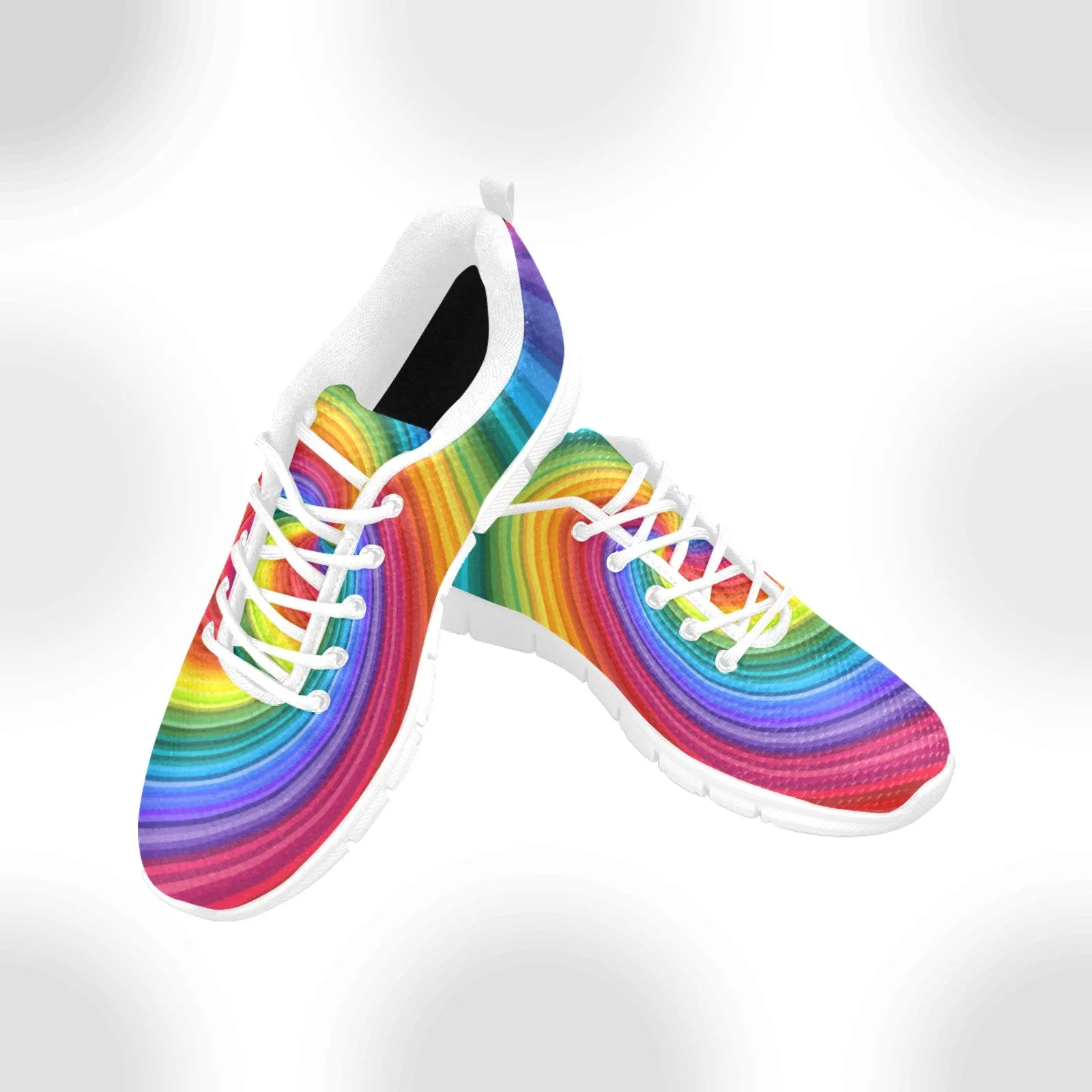 Rainbow Twirl Women's Breathable Sneakers