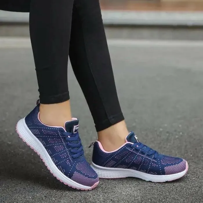 Sports Sneakers Women Casual Shoes Fashion Breathable Walking Mesh Flat Shoes