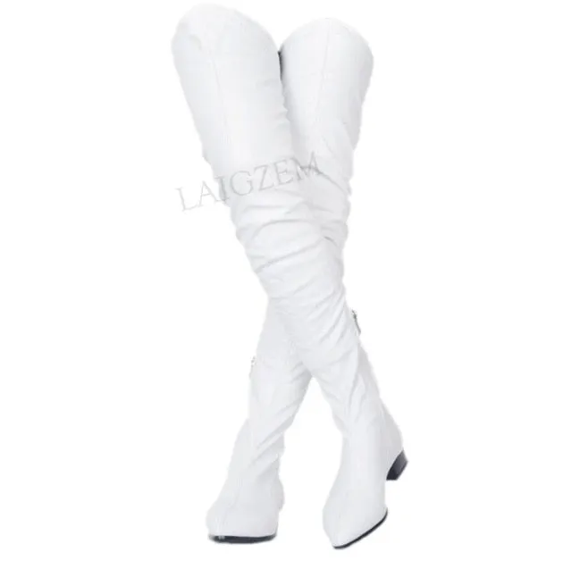 Spring Summer Women Boots Thigh High Boots Low Heels