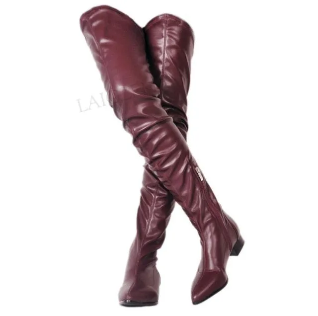 Spring Summer Women Boots Thigh High Boots Low Heels