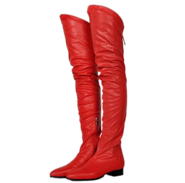 Spring Summer Women Boots Thigh High Boots Low Heels