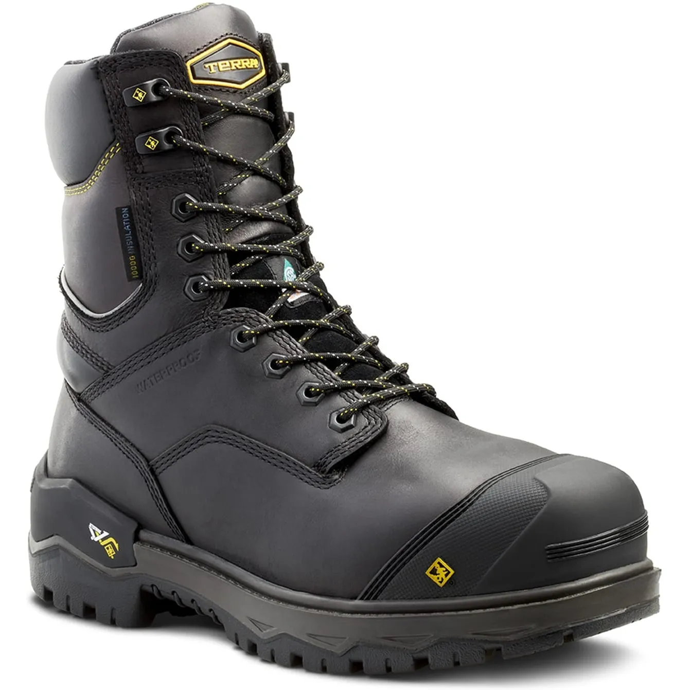 Terra Men's Gantry LXI 8" Nano Comp Toe WP Work Boot -Black- 4TAXBK