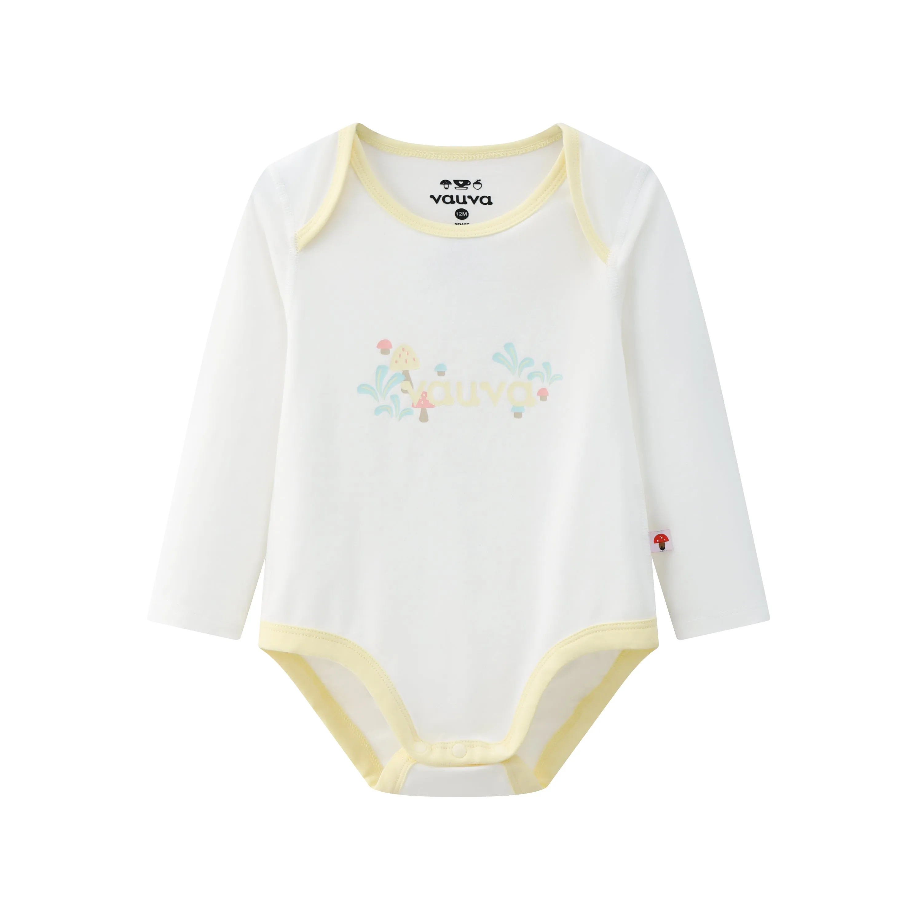 Vauva BBNS - Organic Cotton White/Light Yellow Bodysuits (2-pack)