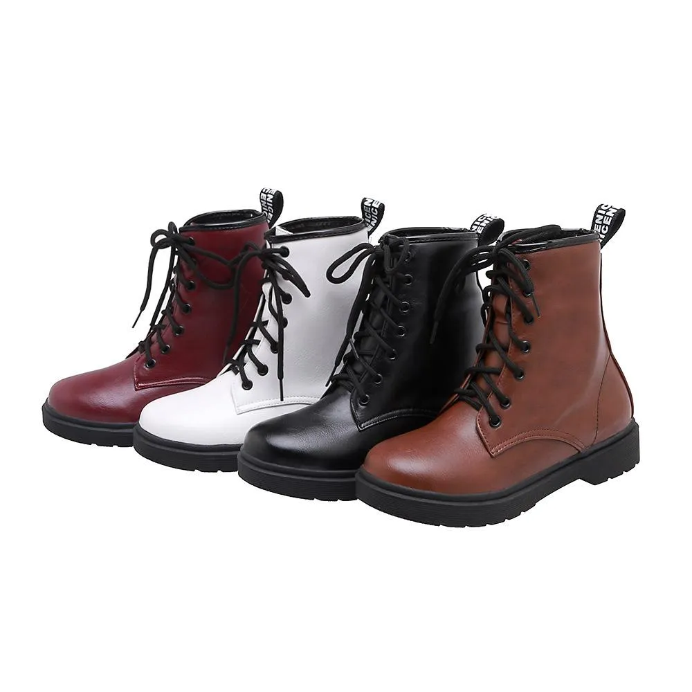 Woman's Low-heeled Cross Strap Ankle Boots